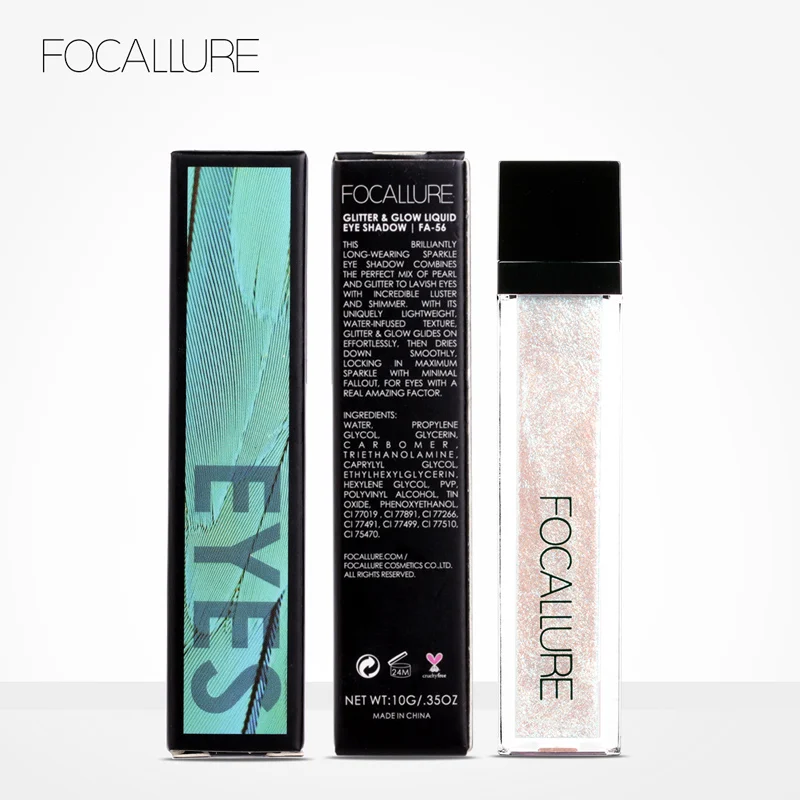 FOCALLURE 10 цветов водоустойчивые блестящие мерцающие Пигментные Макияж Жидкие тени