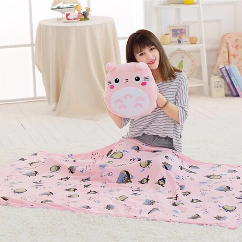 Симпатичная плюшевая игрушка Kawai Totoro грелка для рук с одеялом мультяшная подушка