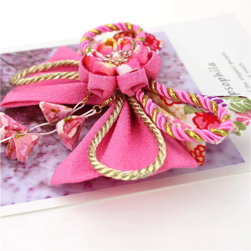 Заколки для волос в японском стиле, заколка-коготь, кимоно юката, канзаши, выпускной, свадьба, для взрослых, церемония, украшение для волос, тонкая работа, HW020