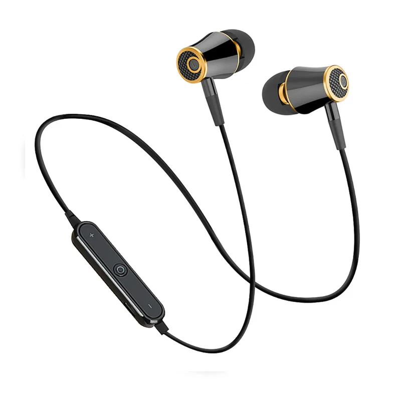 Black gold Bluetooth наушники, беспроводная гарнитура для бега, стерео наушники с супер басами, наушники с микрофоном для iPhone, huawei, Xiaomi, мобильного телефона - Цвет: Black gold