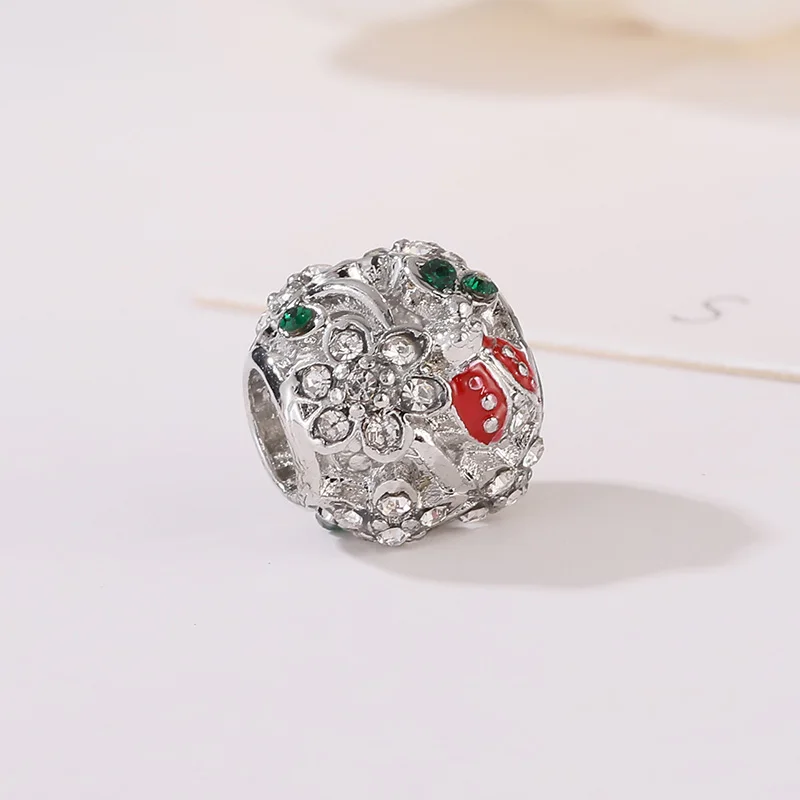 Новинка оригинальные бусины из сплава с эмалью божья коровка подвеска для