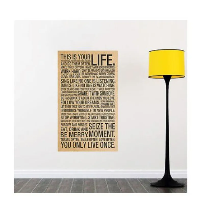 Печать надписей это ваша жизнь спальня гостиная-Скажите Цитата слова надпись