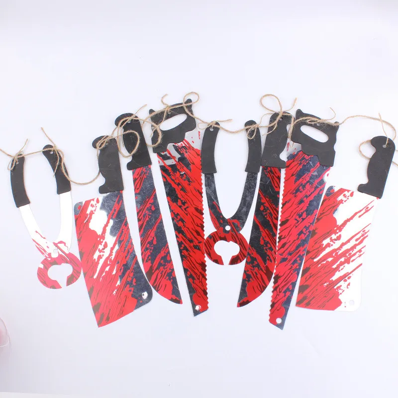 Горячая Распродажа 1 комплект Хэллоуин жуткий кровавый Ножи строка дом с