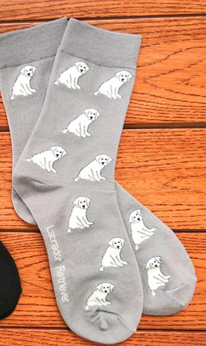 original lab socks Оригинальные женские носки с лабрадором ретривером, подарок для леди, новинка, носки с собаками, каваи, забавные носки, безумные хлопковые носки, 50 пар/лот - Цвет: original lab socks