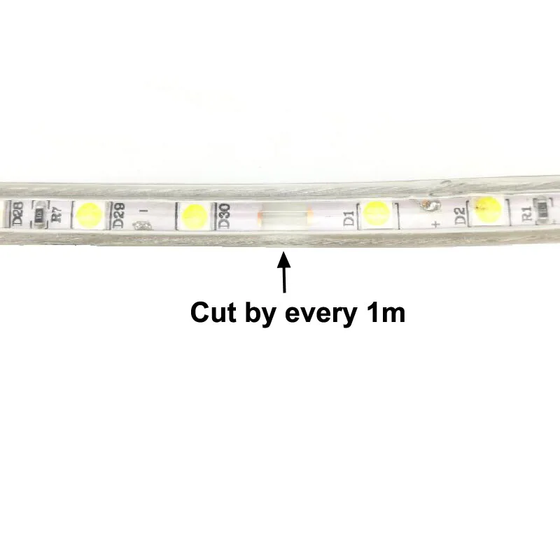 Светодиодная лента 220 В SMD 5050 60 л/м 1 м 2 3 4 5 6 7 8 9 10 с европейской штепсельной вилкой
