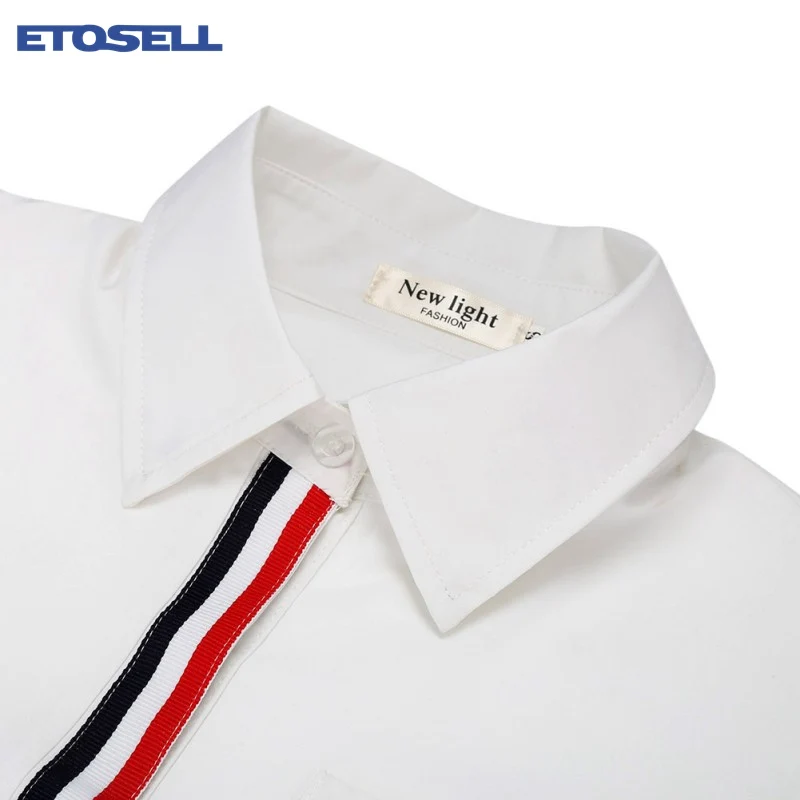 ETOSELL 2018 новые модные женские белые хлопковые блузки Blusa Femininas с длинным рукавом
