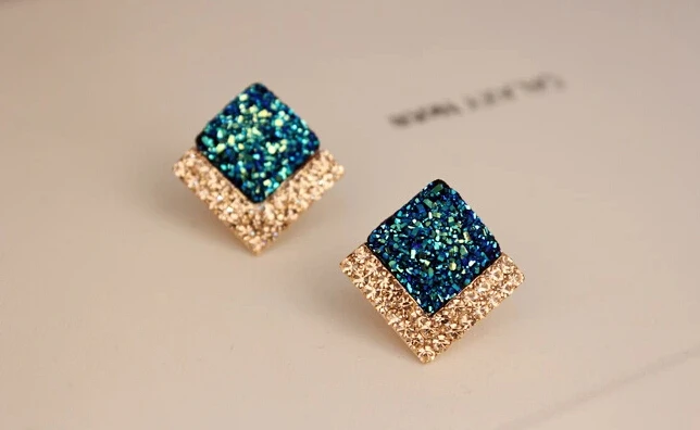 Новые брендовые Популярные темпераментные Роскошные модные квадратные серьги