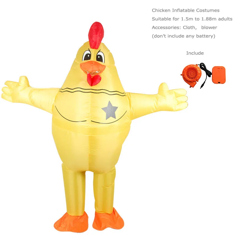 Chicken Costume Новинка, желтая курица, надувные костюмы для женщин, взрослый женский надувной костюм для мужчин, необычный женский костюм на Хэллоуин - Цвет: Chicken Costume