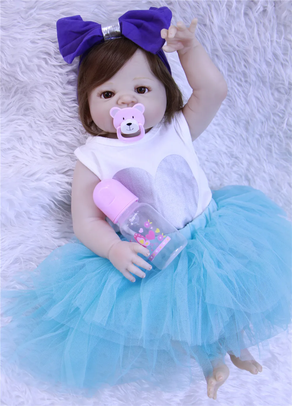 Bebes Reborn doll 57CM Full Body silicone Girl Baby Doll Bath Toy Lifelike Newborn Princess victoria Bonecas Menina | Игрушки и хобби