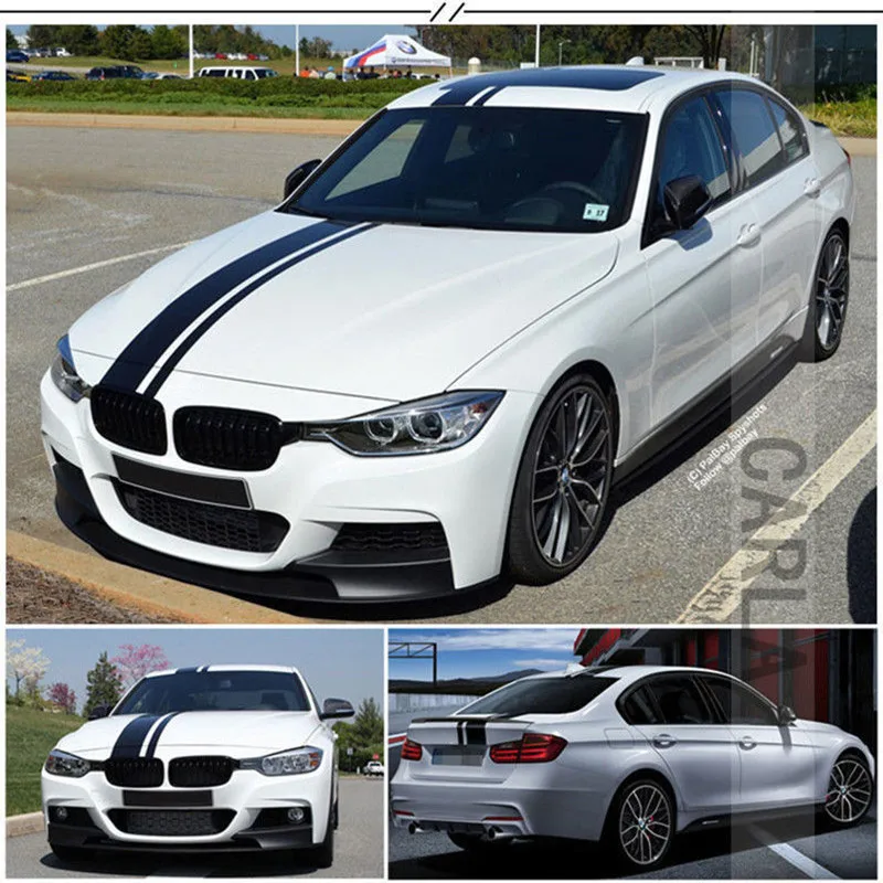 Автомобильные виниловые наклейки с капюшоном 20 см * 450 в гоночную полоску|sticker racing