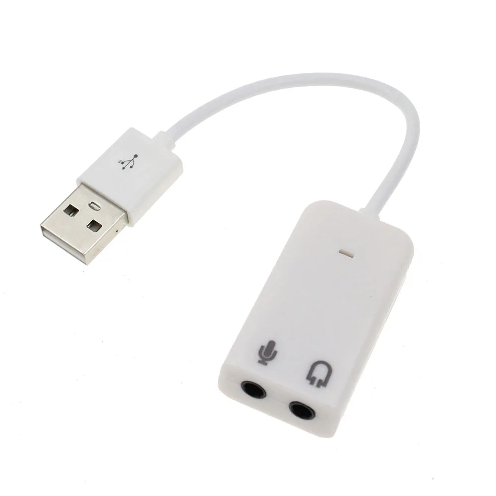 

20cm 7.1 Channel USB 2.0 External Sound Card w/3.5mm Headphone and Microphone Jack Interface,Stereo Mic Audio Adapter Converter