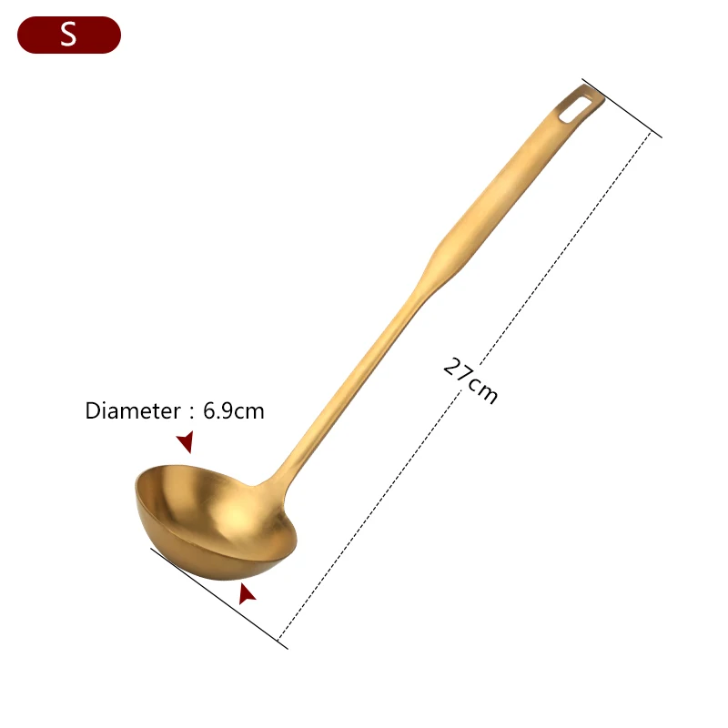 SL gold 1 pc 1 шт., ковш для супа, шумовка, дуршлаг, фильтр, 304 нержавеющая сталь, ложка для супа, кухонная утварь, настенный подвесной, для конфет, цветные кухонные гаджеты - Цвет: SL gold 1 pc