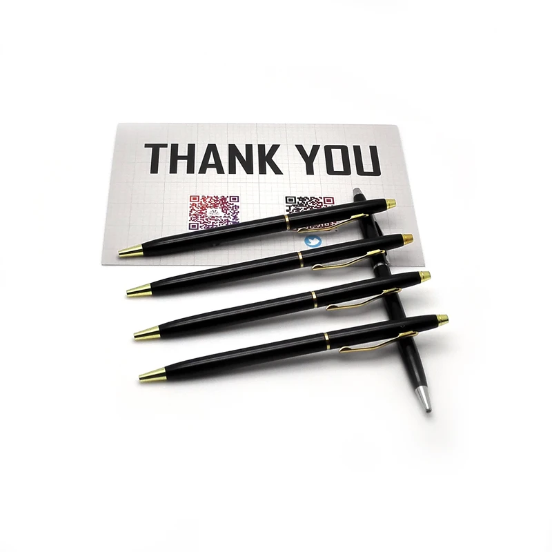 Новый дизайн логотипа гравированные ручки Серебряный и Золотой зажим шариковая