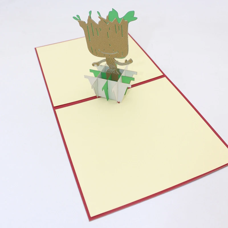 4 вида 3D ручной работы мультфильм Дерево свинка герой бумажные приглашения