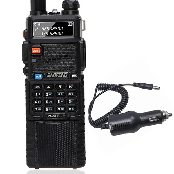 Baofeng DM-5R PLUS DMR Tier 1& 2 3800 мАч батарея Радио рация Цифровой ретранслятор совместимый с Motorola Baofeng DM-9HX - Цвет: add car charger