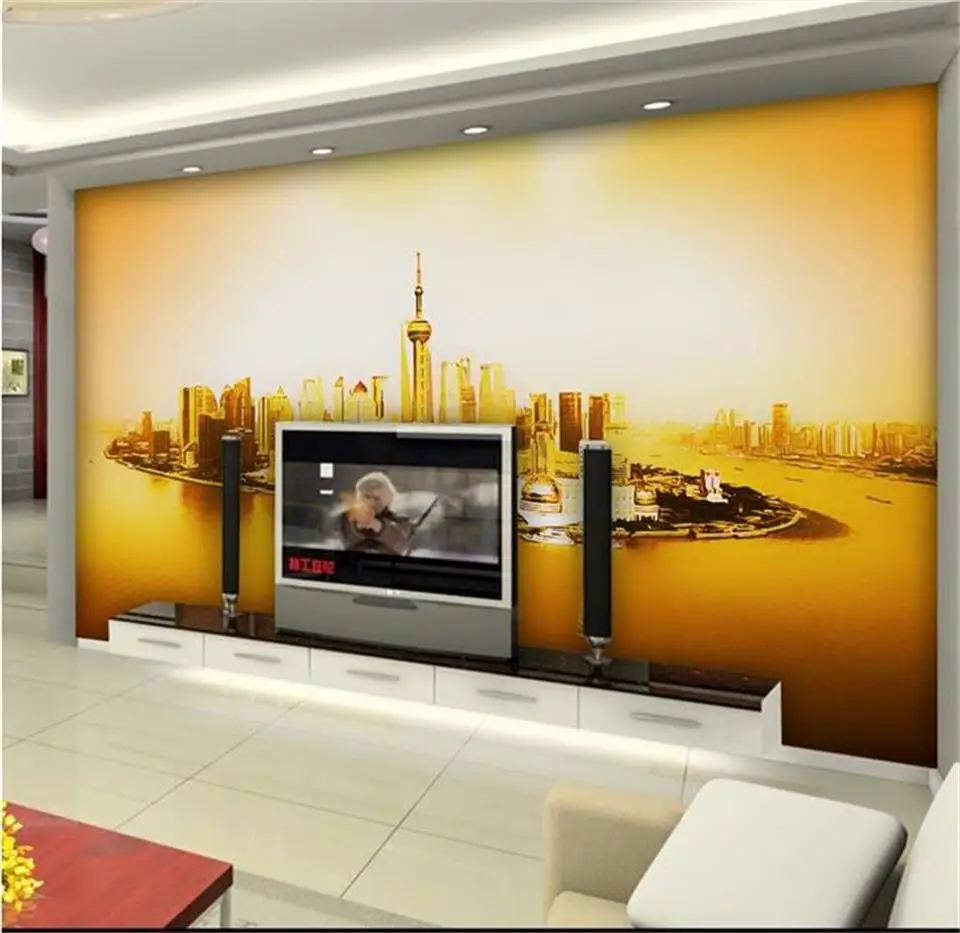 Пользовательские 3d фото обои для гостиной Фреска Шанхай Восточный жемчуг пейзаж