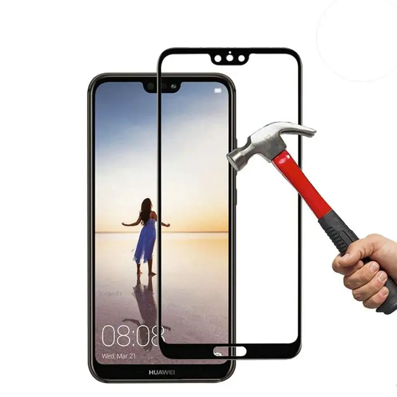 Полное покрытие закаленное стекло для Huawei P20 pro Защитная пленка экрана plus CLT-L29C