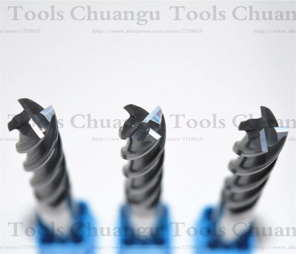 10 мм * 100 3 шт. CNCTungsten твердая искусственная кожа покрытие TiALN 4 канавки стальные