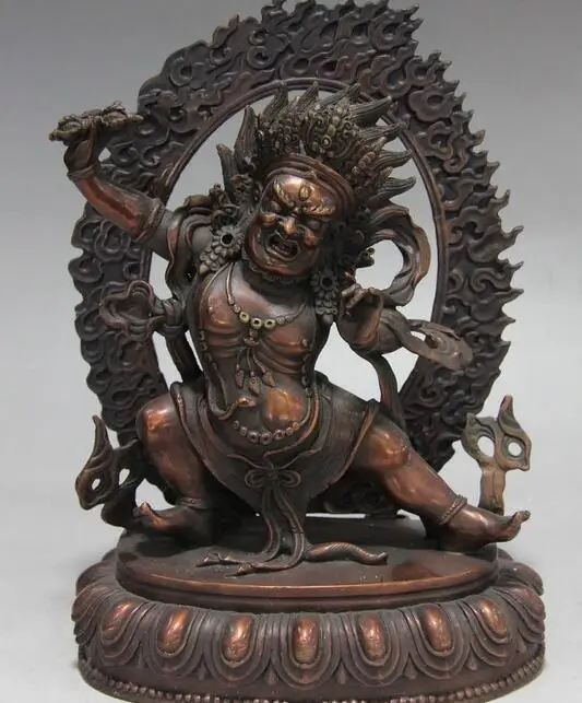 11 красная бронза Медь Ваджрапани Чана Дордже Wrathful опекунскими божество статуя