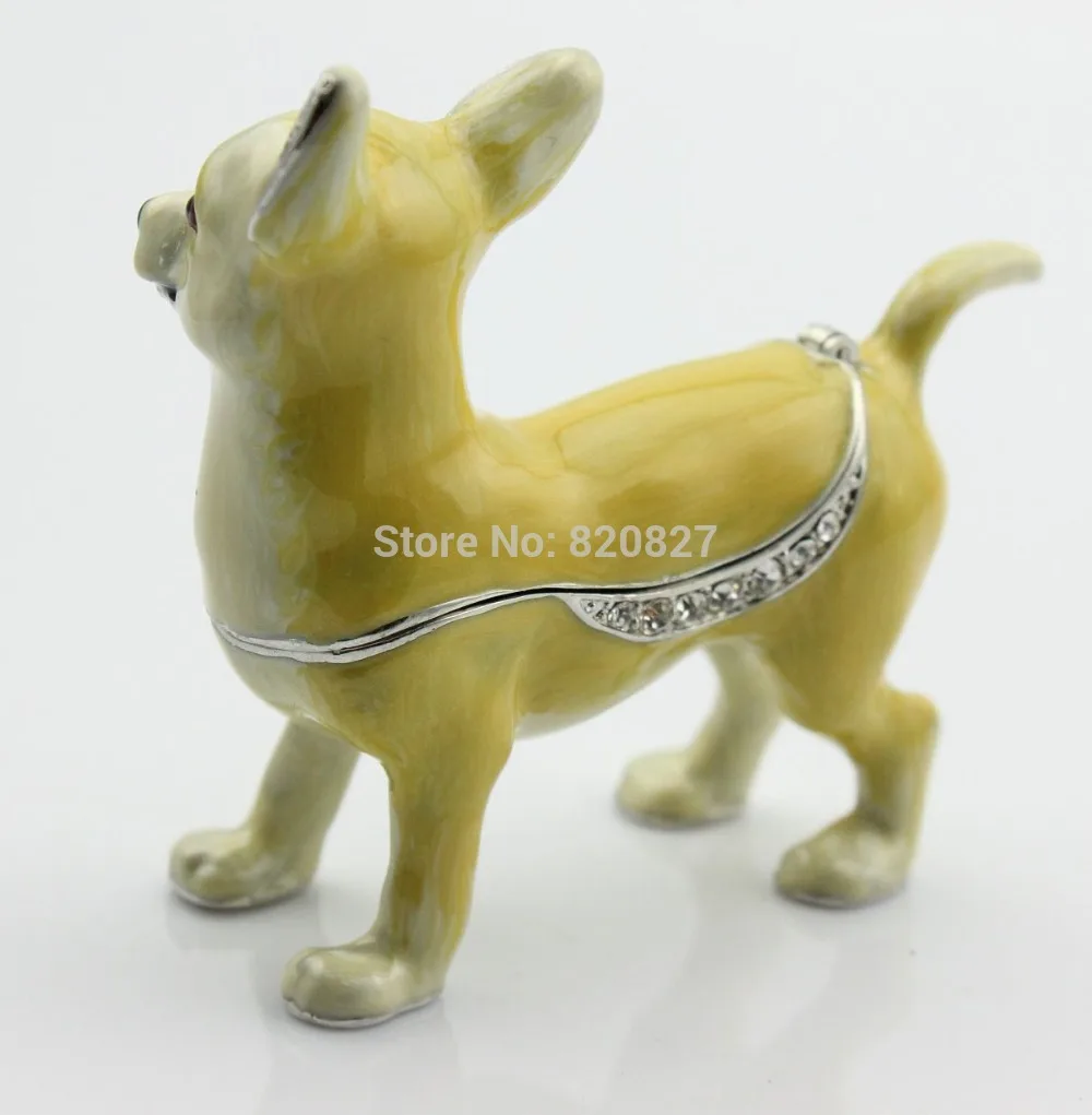 Собака безделушка коробка мопса Чихуахуа драгоценный камень ювелирных