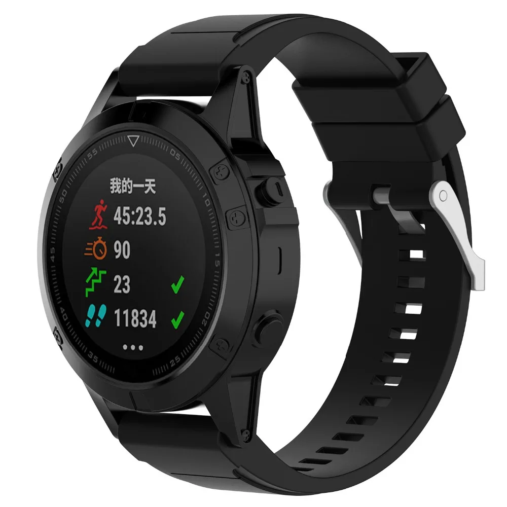 Сменный силиконовый спортивный смарт ремешок для наручных часов Garmin Fenix/5X/5X Puls/3/3