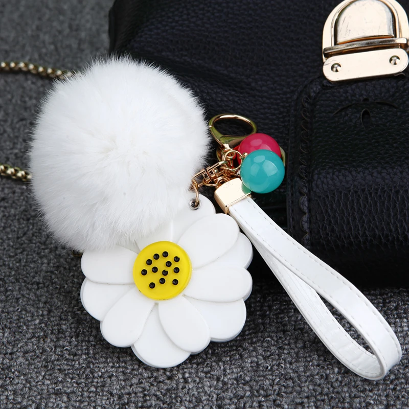 Брелок для ключей роскошный пушистый брелок с помпоном из кроличьего меха