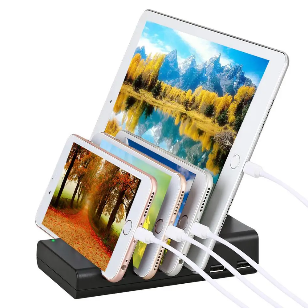 Зарядная станция, 4 порта несколько USB зарядная станция зарядная док-станция Настольный органайзер и сотовый док-станция для подзарядки телефона для смартфона