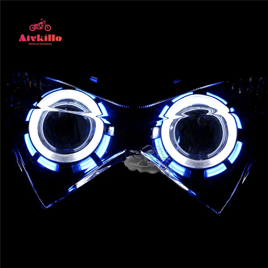 Фары HID Blue Angel Eyes кронштейн для фары верхний хомут обтекатель Кавасаки Z250 13-14-15-16-17
