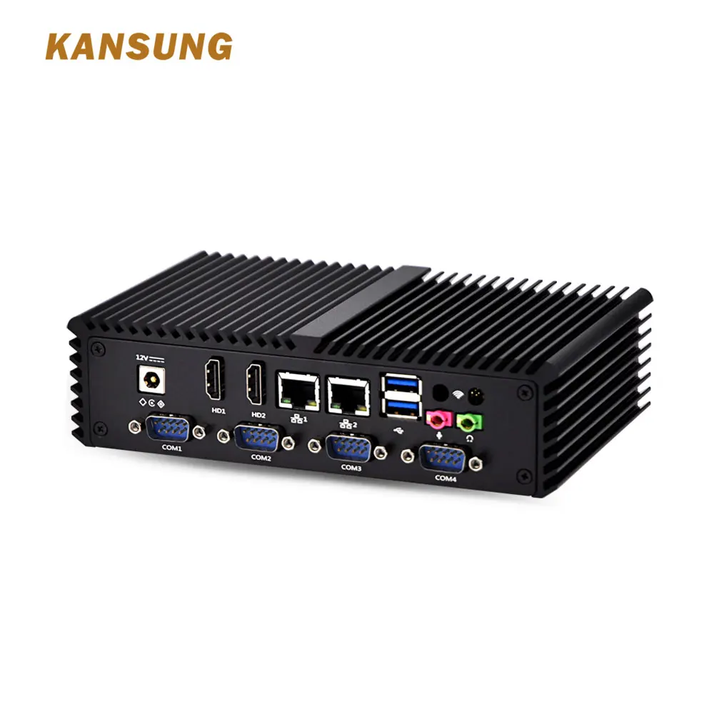 Kansung безвентиляторный мини ПК Intel Celeron проф 3215U 6 COM Dual Displa последовательный порт настольные компьютеры Windows Linux