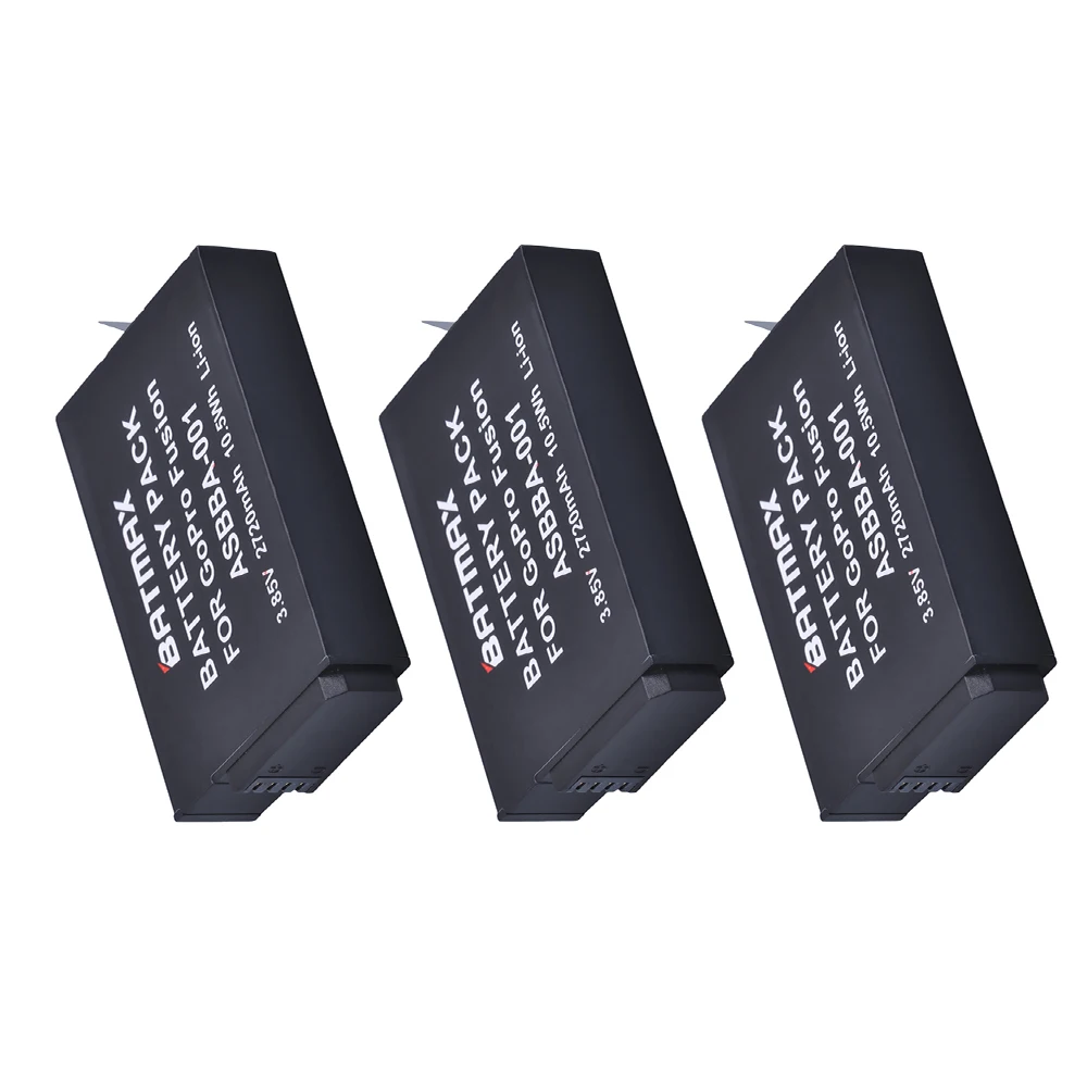 Для спортивных экшн-камер Gopro Fusion, 3 шт., 2720 мАч, 3,85 В, 360 градусов