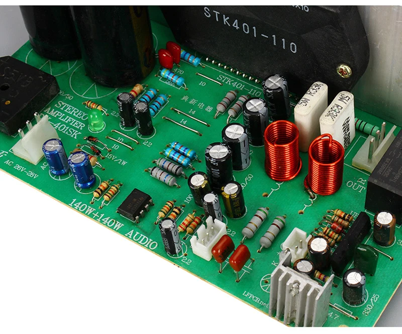Lusya STK401 аудио усилитель плата HIFI 2,0 канал 140 Вт* 2 усилитель мощности плата AC24-28V домашнего аудио за 7294/3888 T0342