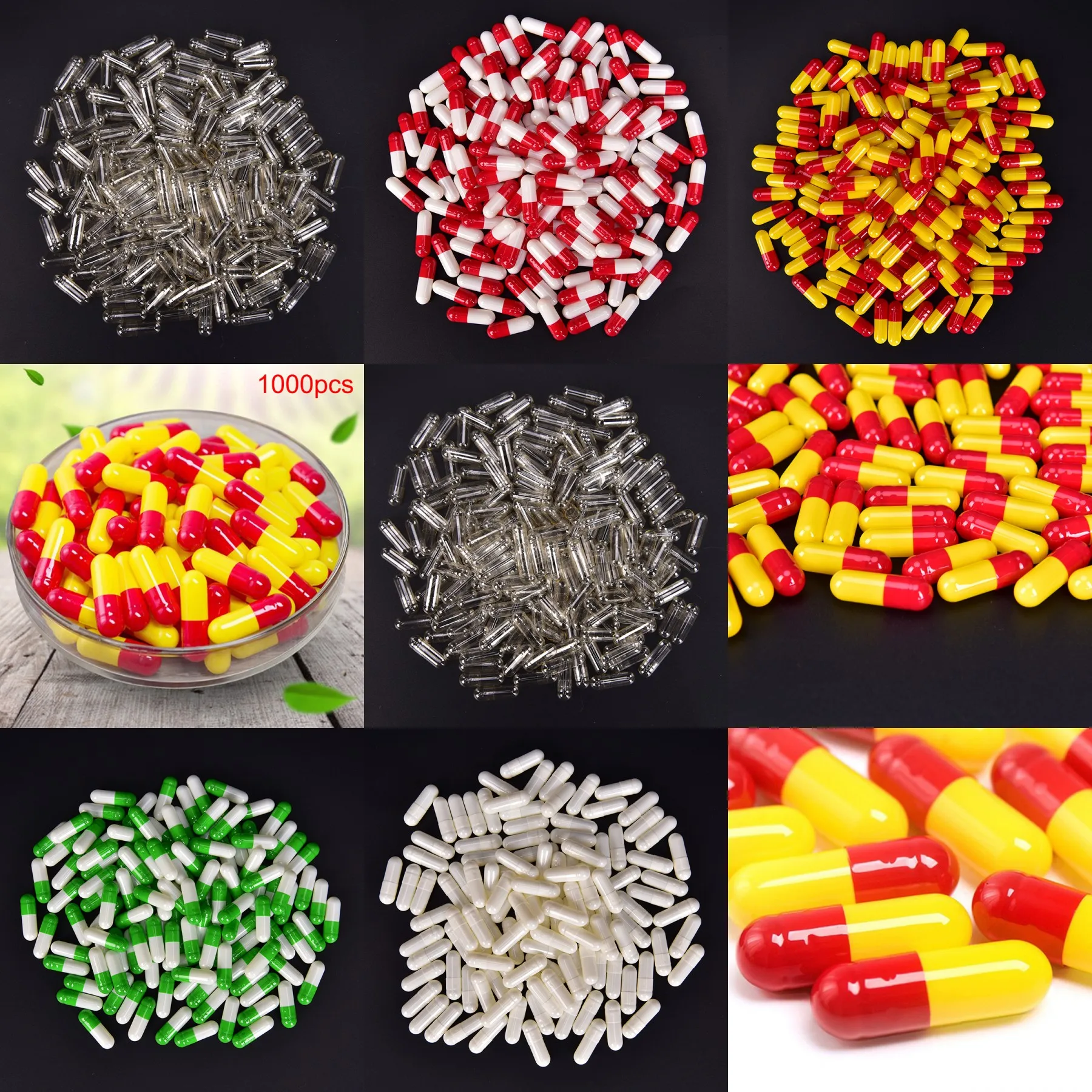 Пустая жесткая желатиновая капсула 1000 шт. пустая медицинская коробка для