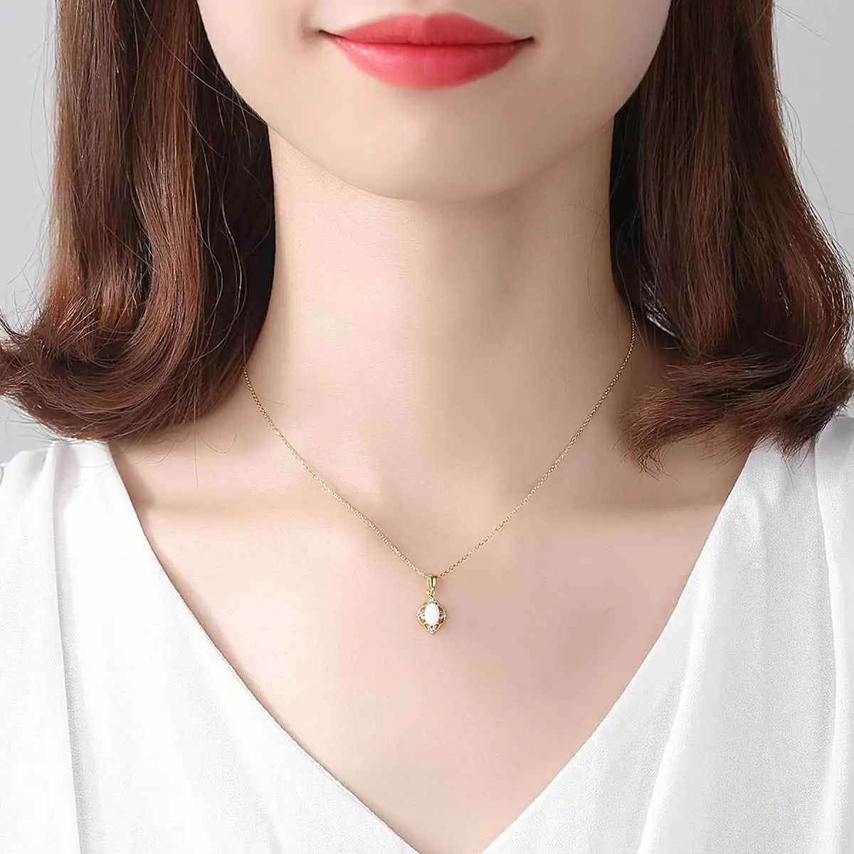 S925 стерлингового серебра опал ожерелье популярные европейские и американские