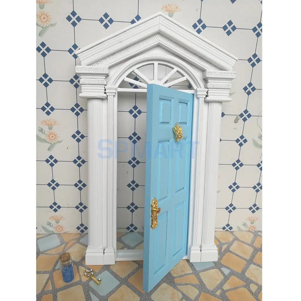 Миниатюрная деревянная дверь для кукольного домика в масштабе 1:12 европейском