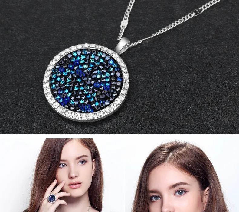 Cdyle Blue Gem женские украшенные кристаллами женские круглый в винтажном и ретро стиле Вечерние геометрические металлические классические новые