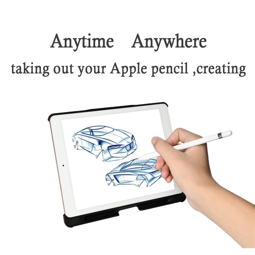 Чехол для iPad 6th 9,7 дюймов, съемная клавиатура с держателем для карандашей, подставка, кожаный чехол для iPad 9,7, чехол с клавиатурой A1893 A1954
