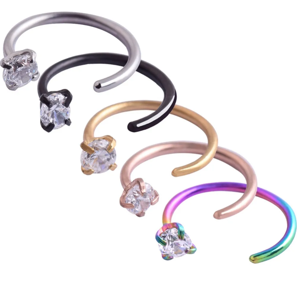 1 шт Круглый Циркон Титан Пленница бисера кольцо внутренней резьбой контакт Gem