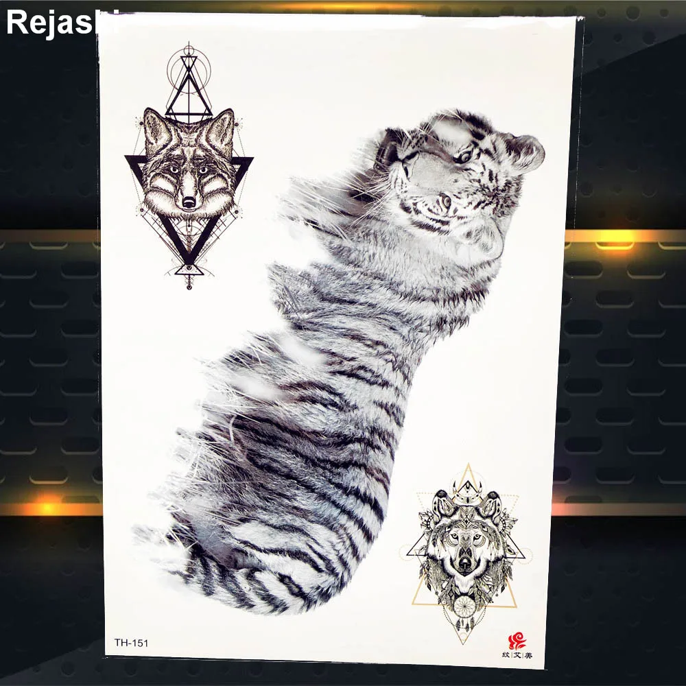 Оранжевая временная татуировка Wolfd для девушки спины выпускного водная