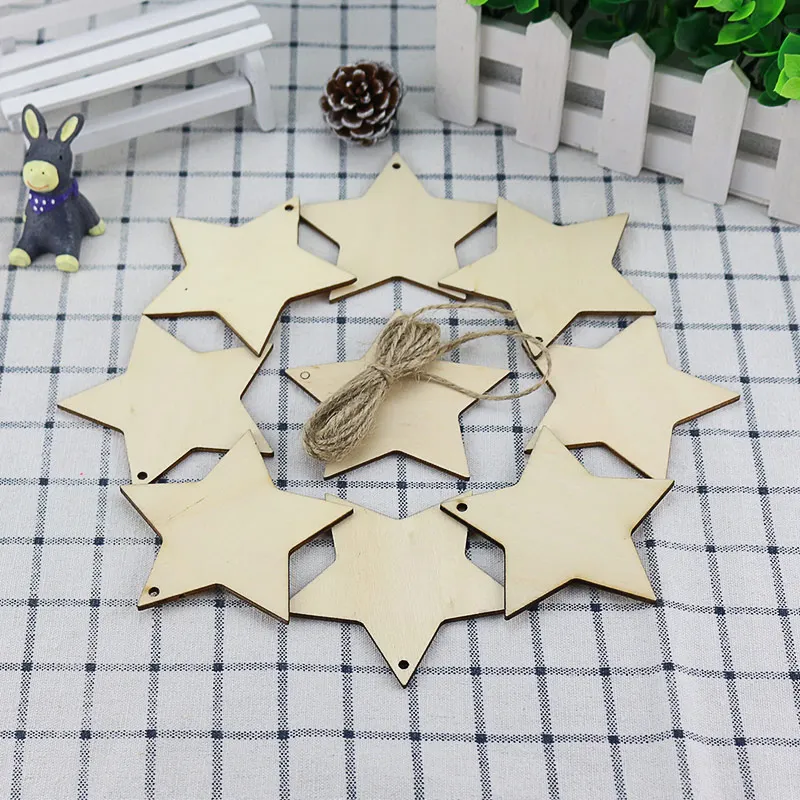 Звездный стиль украшение из натурального дерева на стену 10 шт./упак. креативные