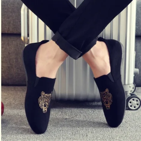 Beanshoe мужские, стильное летнее платье животный узор ленивый общего мужская повседневная непарная обувь