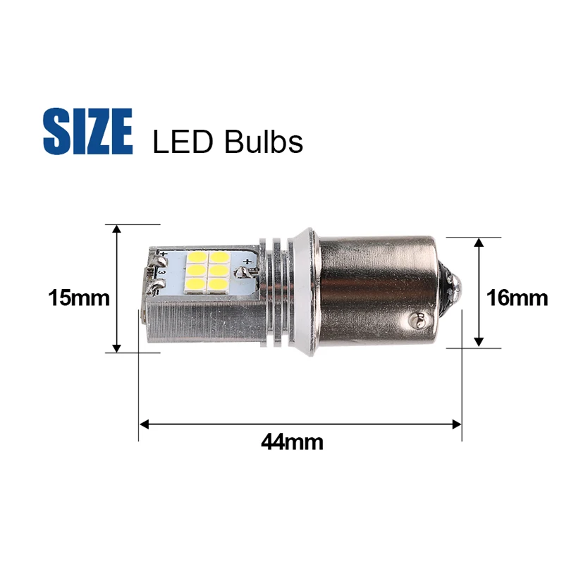 Hlxg 2 шт. P21W LED 1156 BA15S светодиодные лампы 500Lm Авто Сигнал поворота Задний стоп-сигнал