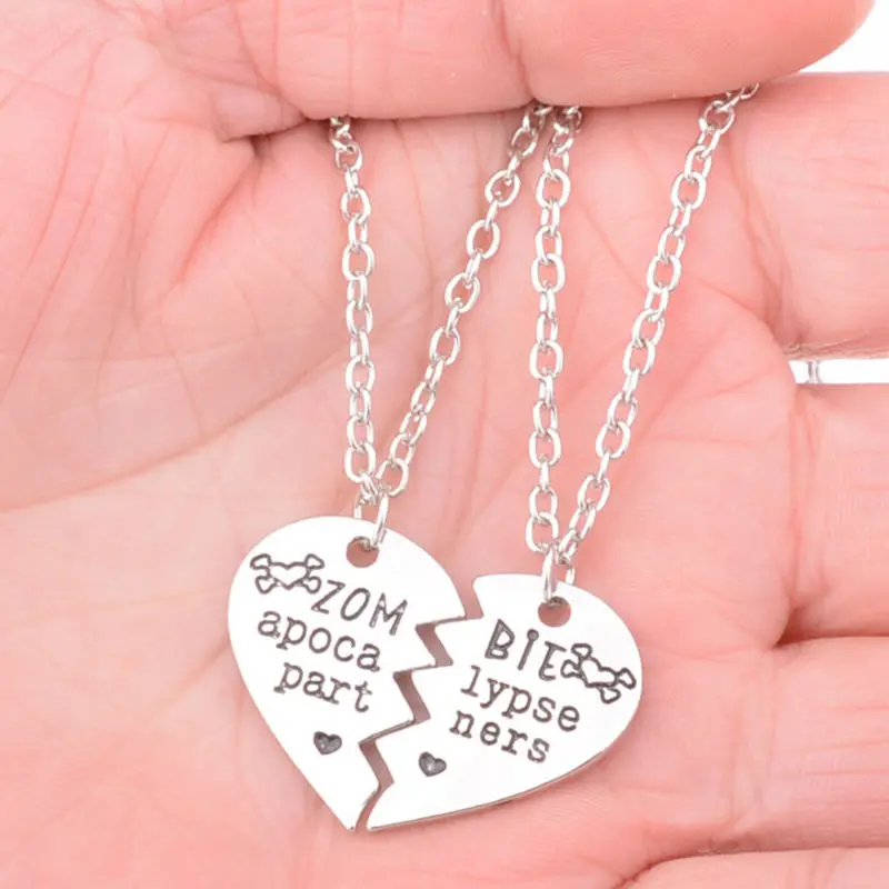 2PCs The Walking Dead Broken Heart &quotZombie Apocalypse Partners&quot Best Friends Friendship Gifts Jewelry Pendant Necklaces | Украшения