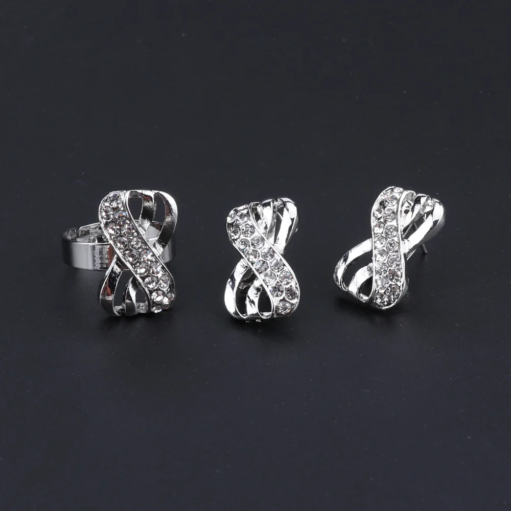 OEOEOS женский свадебный комплект ювелирных изделий для невест посеребренный