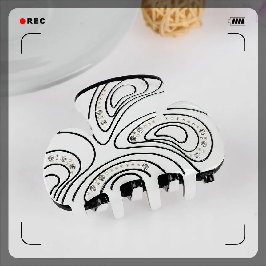 2019 Новейшие Классические Акриловые черные белые заколки для волос высокого