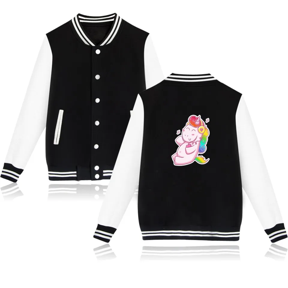 

LUCKYFRIDAYF 2017 Unicorn Cartoon Kawaii Autumn Winter Harajuku Uniform Baseball Jacket Men/Women Cool Casual Coat Plus Size 4XL