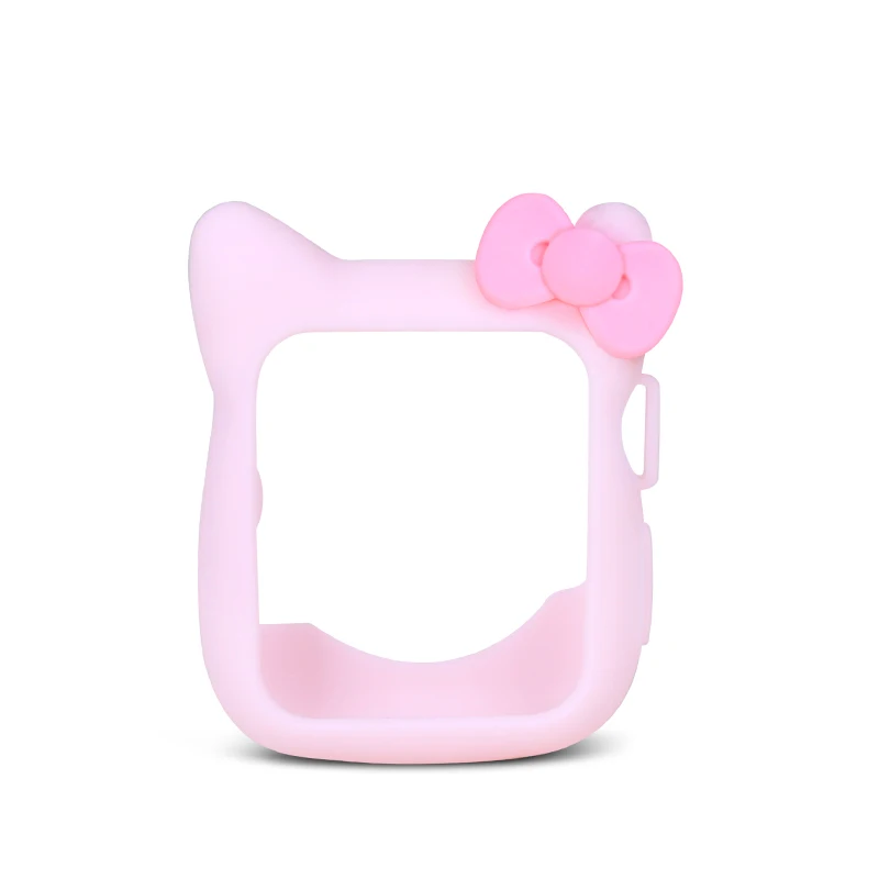 Kitty Pink pink Силиконовый чехол для Apple watch 3 2 1 42 мм 38 мм милый женский мультяшный резиновый чехол для часов hello kitty Minnie для Iwatch 3 2 1 - Цвет ремешка: Kitty Pink pink