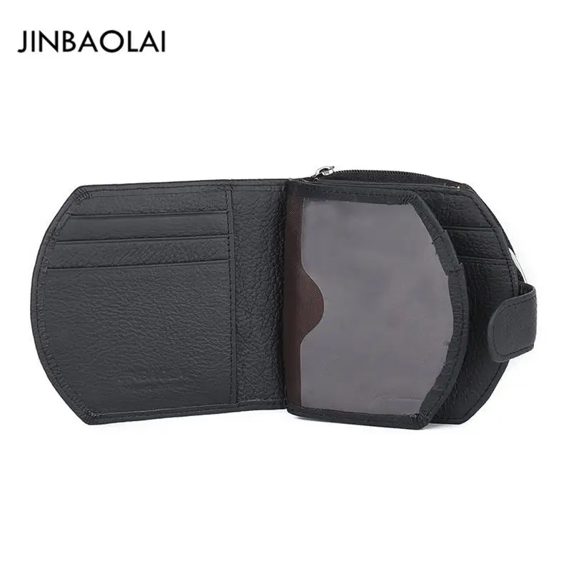 JINBAOLAI фирменные новые и высокое качество мужские мини молния кожаный кредитной