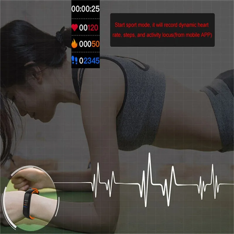 P1 умный Браслет Шагомер Смарт-часы монитор артериального давления фитнес-трекер