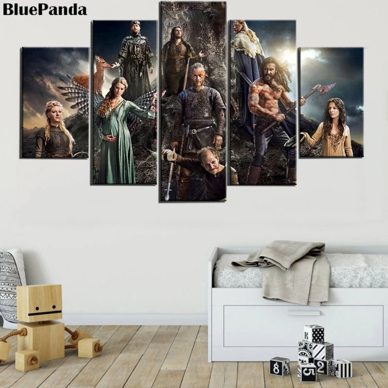 5 шт. ТВ серии Викинги HD Холст Картина маслом игра плакат настенное Искусство