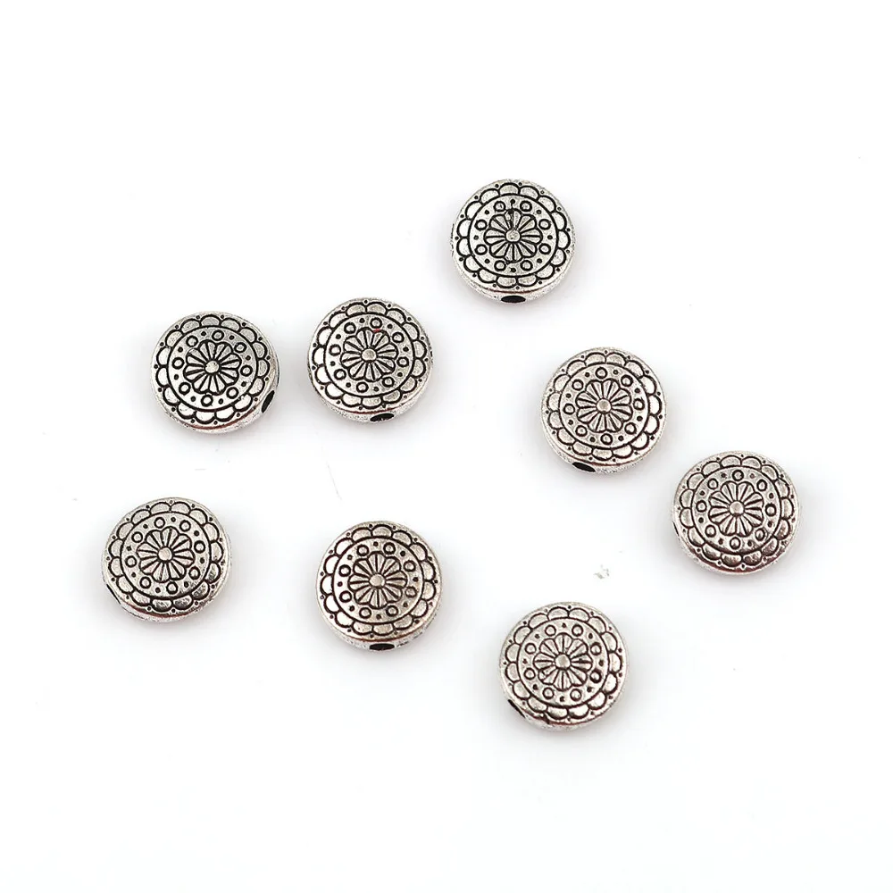 Винтажный бисер Doreen Box круглые серебряные шарики на основе сплава цинка диаметр